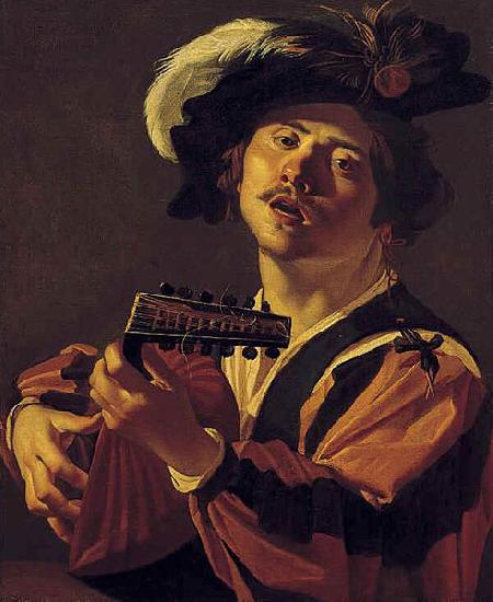 Dirck van Baburen The Lute player. oil painting image